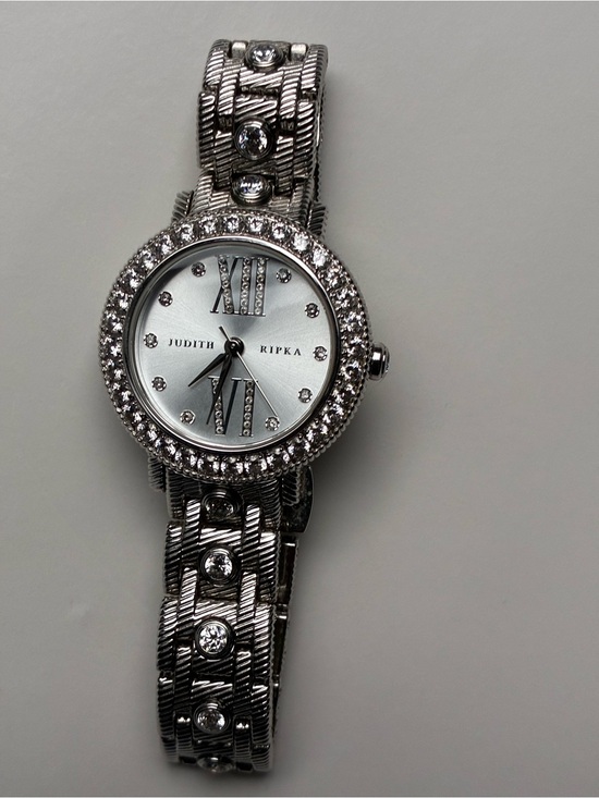 Judith Ripka Accessories - Judith Ripka Silver-tone Crystal Bezel Bracelet Watch